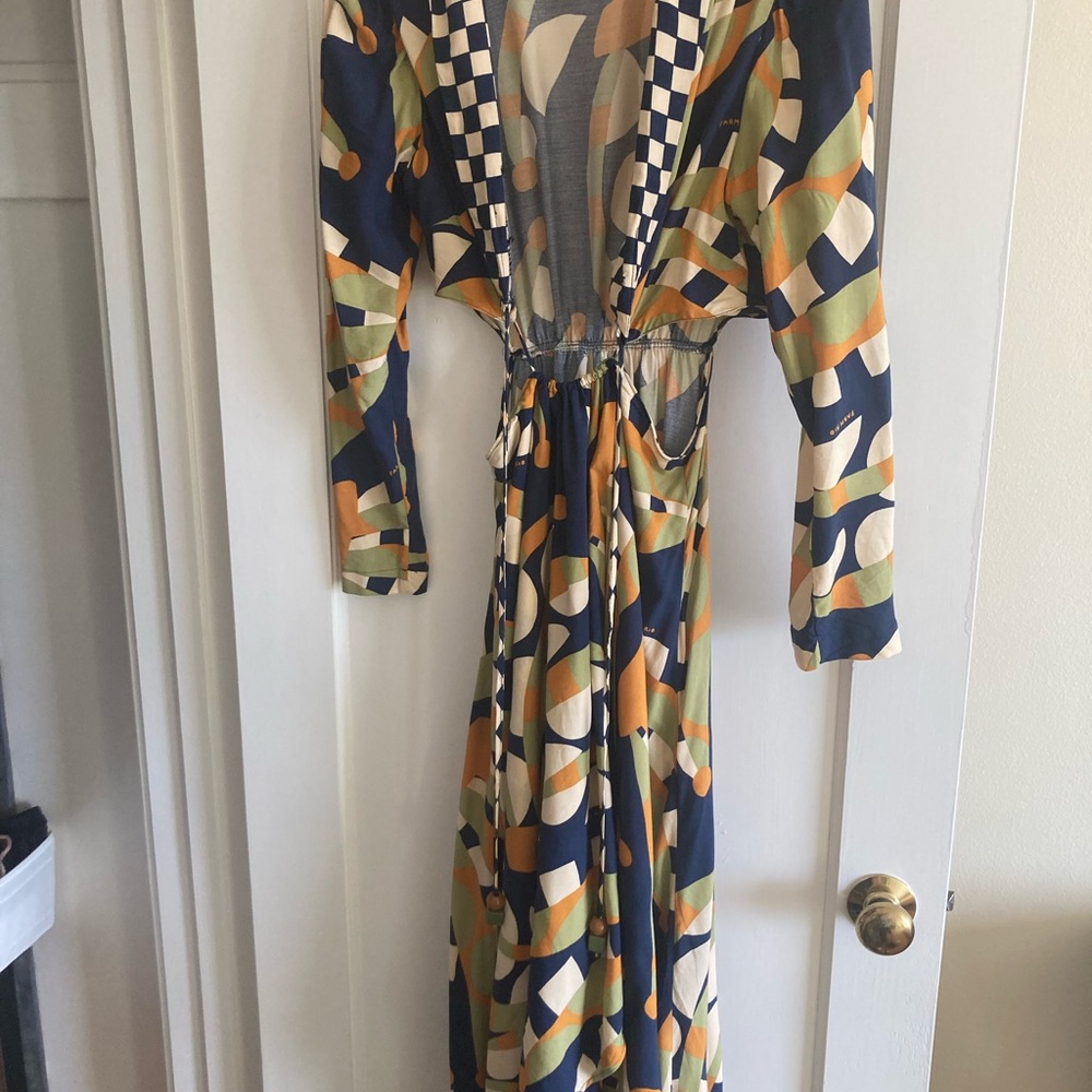 Multicolor Geometric Pattern Dress